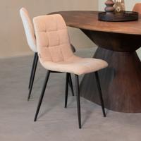 LABEL51 Eetkamerstoel Juul - Zand - Boucle - Black Frame