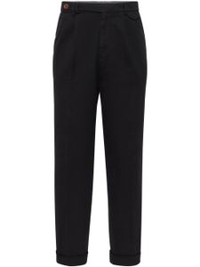 Brunello Cucinelli pantalon chino en coton à plis - Noir