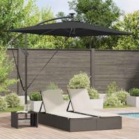 Cantilever Banana Parasol met slot Zwart 294 x 200 x 254 cm
