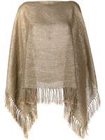 Brunello Cucinelli poncho en maille fine métallisée - Or