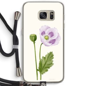 Purple poppy: Samsung Galaxy S7 Transparant Hoesje met koord