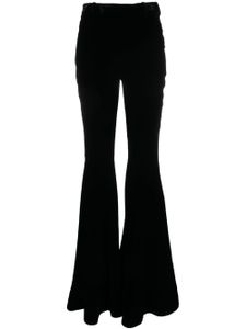 Saint Laurent pantalon évasé à taille haute - Noir