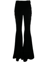 Saint Laurent pantalon évasé à taille haute - Noir