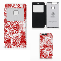 Book Cover Huawei P9 Angel Skull Rood - thumbnail