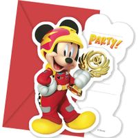 uitnodigingen met envelop Mickey Mouse 6 stuks