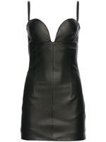 Retrofete robe courte Phoebe en cuir - Noir