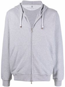 Brunello Cucinelli hoodie à effet texturé - Gris