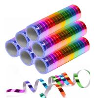 Serpentine rollen - metallic regenboog kleuren - 20x - 4 meter - Feest / verjaardag