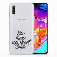 Samsung Galaxy A70 | Siliconen hoesje | met naam Heart Smile