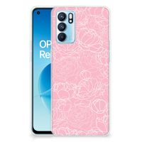 OPPO Reno 6 5G TPU Case White Flowers - thumbnail