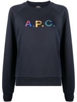 A.P.C. sweat en coton à patch logo - Bleu - thumbnail