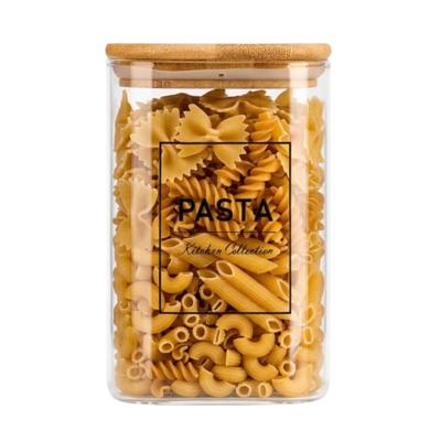 Voorraadpot Essentials - keuken - pasta - glas - 1,2L - luchtdichte deksel