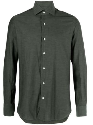Barba chemise en popeline à col italien - Vert