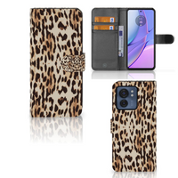 Motorola Edge 40 Telefoonhoesje met Pasjes Leopard