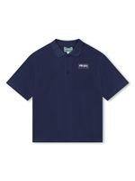 Kenzo Kids polo en coton à logo imprimé - Bleu