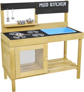 Tp toys Houten Modderkeuken met Oven, Spoelbak & Accessoires