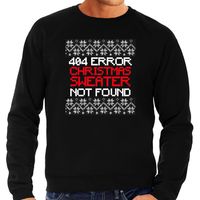 Foute Kersttrui 404 error fun Kerst sweater zwart voor heren - thumbnail