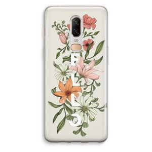 Hello bloemen: OnePlus 6 Transparant Hoesje