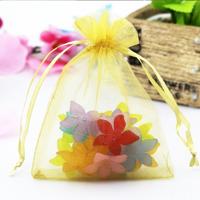 100 stuks organza geschenk zakken sieraden verpakking tas bruiloft feestdecoratie grootte: 7x9cm (D4 goud)