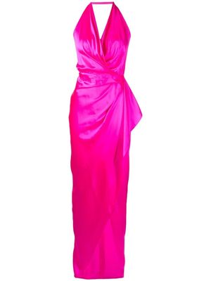 Michelle Mason robe longue à fronces - Rose
