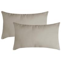 Stof Textile sierkussen Nelson - 2x - beige - 30 x 50 cm - bank kussens - polyester