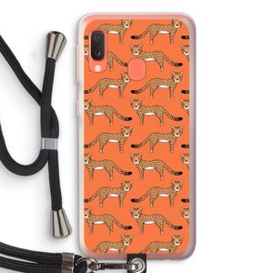 Cheetah: Samsung Galaxy A20e Transparant Hoesje met koord
