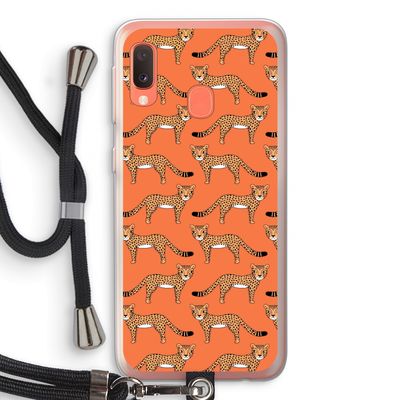 Cheetah: Samsung Galaxy A20e Transparant Hoesje met koord