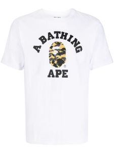 A BATHING APE® t-shirt en coton à logo imprimé - Blanc