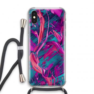 Pink Clouds: iPhone X Transparant Hoesje met koord