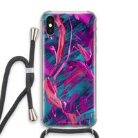 Pink Clouds: iPhone X Transparant Hoesje met koord