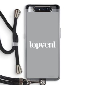 Topvent Grijs Wit: Samsung Galaxy A80 Transparant Hoesje met koord