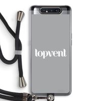 Topvent Grijs Wit: Samsung Galaxy A80 Transparant Hoesje met koord