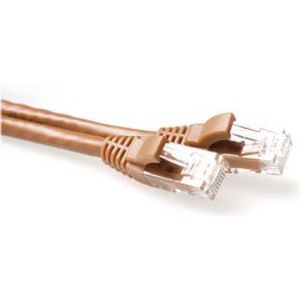ACT Bruine 10 meter U/UTP CAT6A patchkabel snagless met RJ45 connectoren