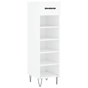 The Living Store Schoenenkast - Wit - 30 x 35 x 105 cm - Duurzaam materiaal