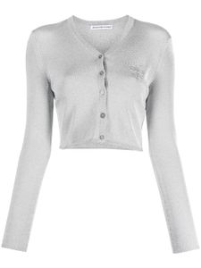 Alexander Wang cardigan crop à effet métallisé - Argent