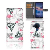 Nokia 5.4 | Telefoonhoesje | Met pasjeshouder | Flamingo Triangle