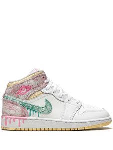 Jordan Kids baskets montantes Air Jordan 1 SE(GS) - Blanc