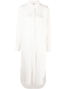 TOTEME robe-chemise rayée à manches longues - Blanc