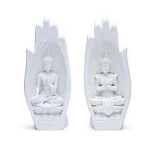 Namasté Mudra Handen met Boeddha&apos;s - Wit (21 cm)