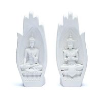 Namasté Mudra Handen met Boeddha&apos;s - Wit (21 cm)
