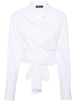 Fabiana Filippi chemise en coton à design cache-cœur - Blanc