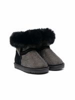 Monnalisa bottines à bordure en fourrure artificielle - Noir
