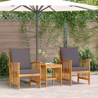 Tuinbankenset met kussen 3 pcs Olie naturel Massief Acaciahout