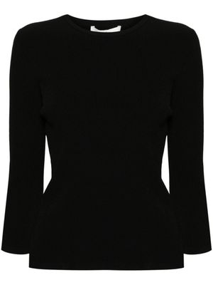 Tibi pull Giselle en maille nervurée - Noir