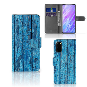 Samsung Galaxy S20 Book Style Case Wood Blue