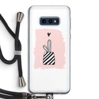 Zwart-wit cactus: Samsung Galaxy S10e Transparant Hoesje met koord