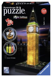 Ravensburger puzzel 216 stukjes big ben night edition 3D