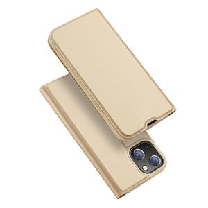 Dux Ducis - Slim bookcase hoes - iPhone 13 Mini - Goud