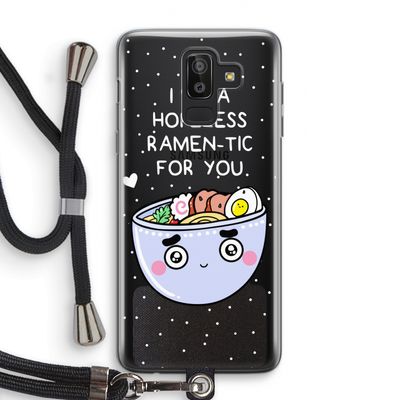 I'm A Hopeless Ramen-Tic For You: Samsung Galaxy J8 (2018) Transparant Hoesje met koord