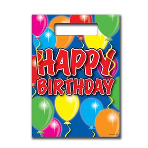 Folat BV uitdeelzakjes ballonnen happy birthday, 8st.